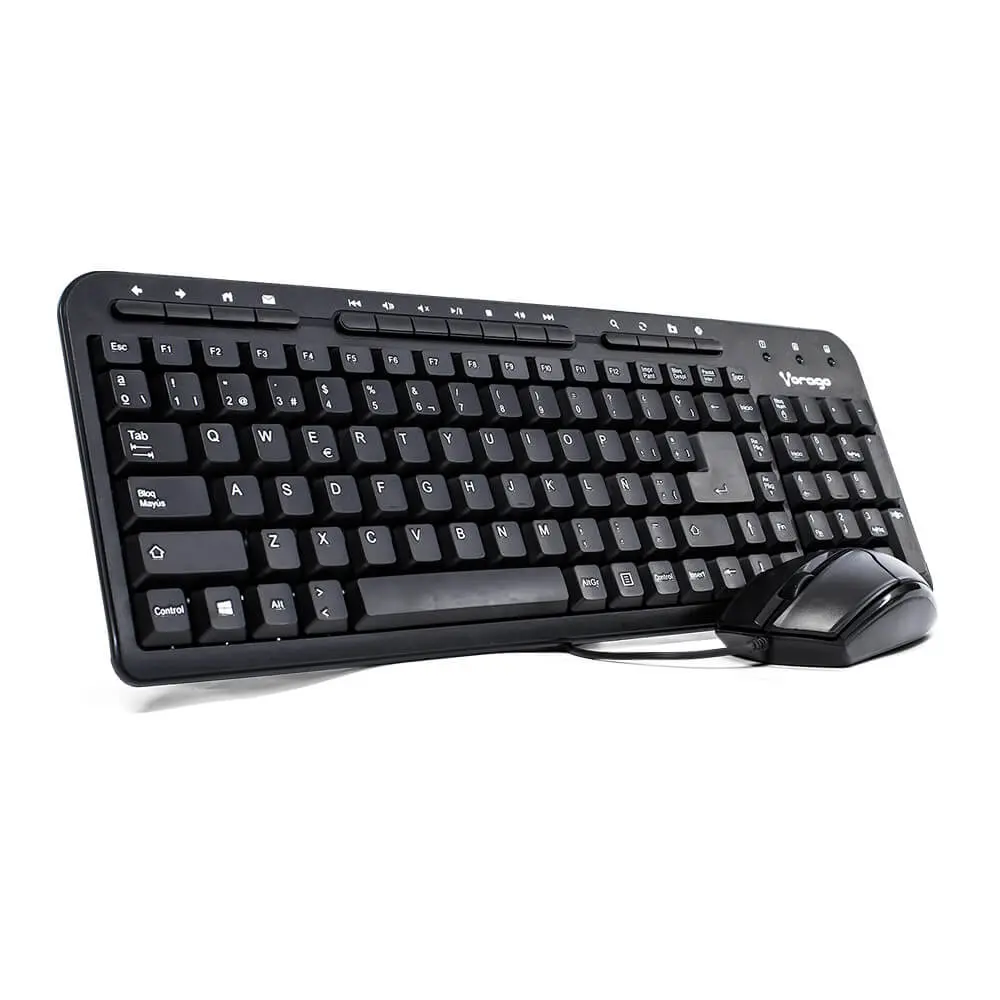 [KM-105] Kit de Teclado Multimedia y Mouse Vorago KM-105, Alámbrico, USB, Negro (Español) SKU_ KM-105.webp