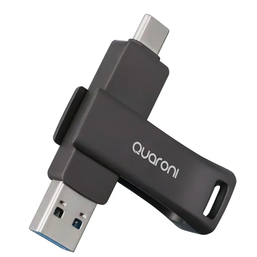 [QUM-06] Memoria USB Quaroni QUM-06, 64GB, Dual Tipo C, USB 3.2, Metal RAM-4317 SKU_ QUM-06.webp