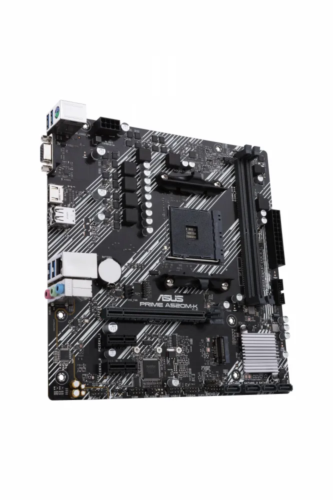Motherboard ASUS micro ATX PRIME A520M-K S-AM4, AMD A520 HDMI, 64GB DDR4 para AMD ― No es Compatible con Ryzen 5 3400G y Ryzen 3 3200G SKU_ 90MB1500-M0AAY0  Tarjeta Madre.webp