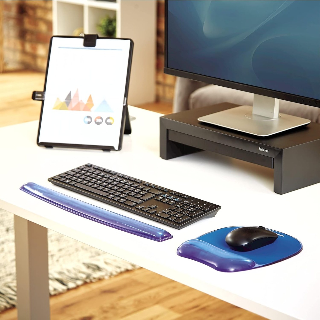 Mouse Pad Fellowes con Reposamuñecas de Gel Crystal Color Azul SKU: 91141