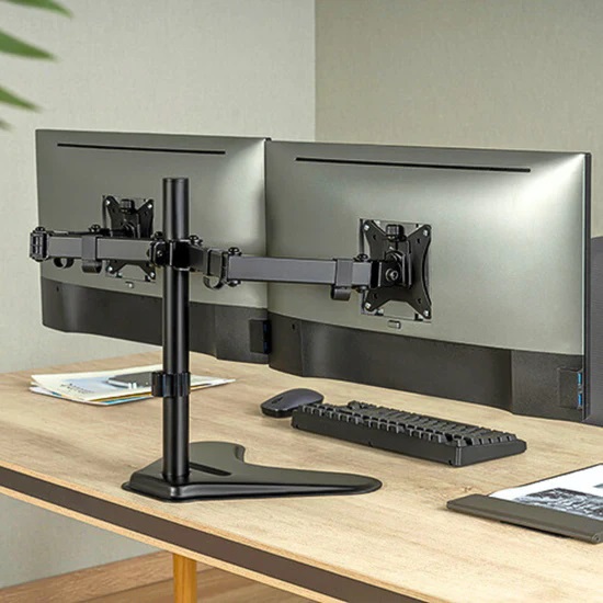 Soporte Monitor de Escritorio OVME-D1332 Soporte DUAL de Escritorio para 2 Monitores LCD de 13inch a 32inch (Resistencia 8kgs) Marca Ovaltech SKU: OVME-D1332