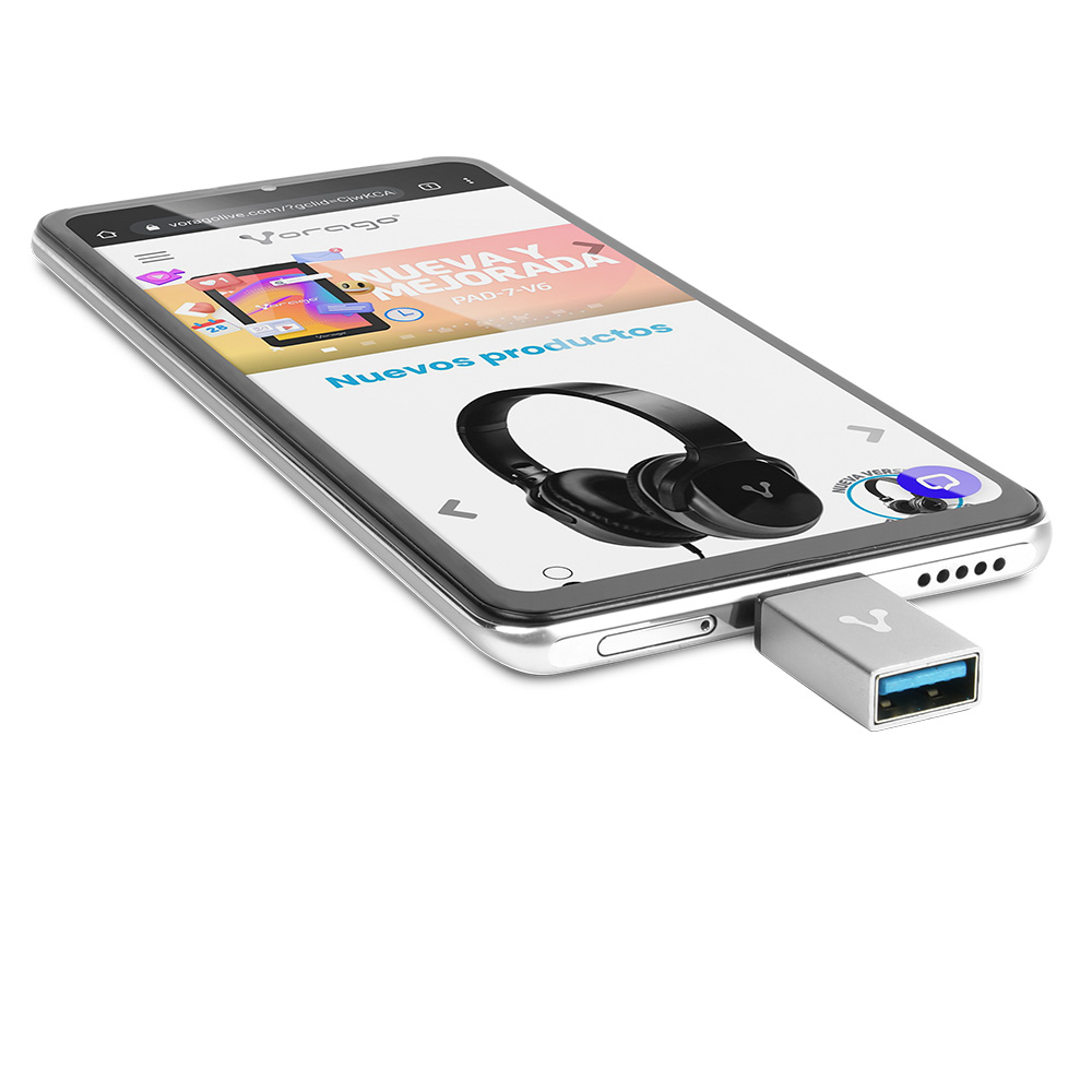Vorago Adaptador USB-C Macho - USB 3.0 Hembra, Gris SKU: ADP-101 TIPO C