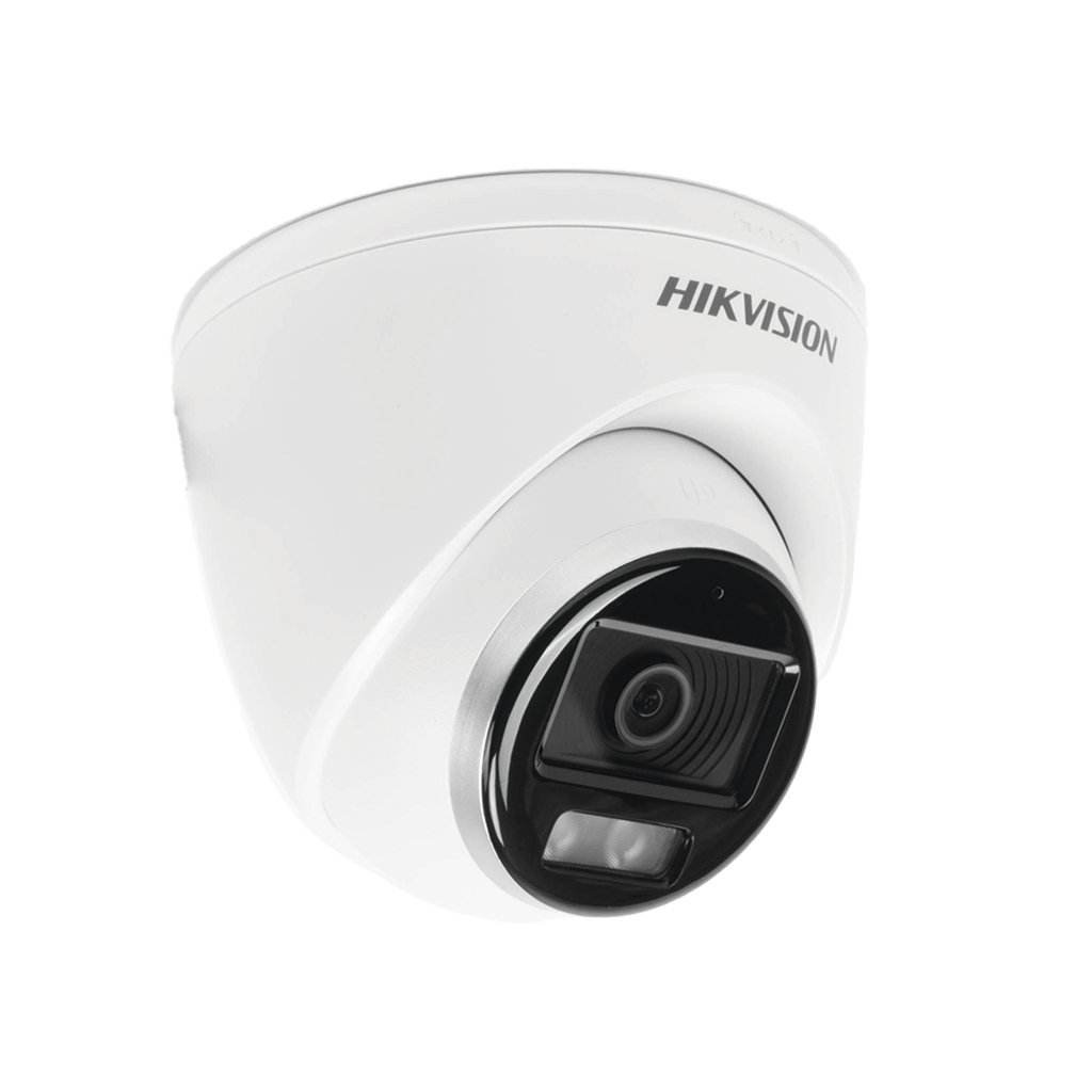 Cámara Domo Turret TURBOHD 3K (5 Megapixel) / Micrófono Integrado / Lente 3.6 mm / Imagen a Color 24/7 (ColorVu) / 40 mts Luz Blanca / Exterior IP67 / dWDR / 4 Tecnologías SKU: DS-2CE72KF0T-FS