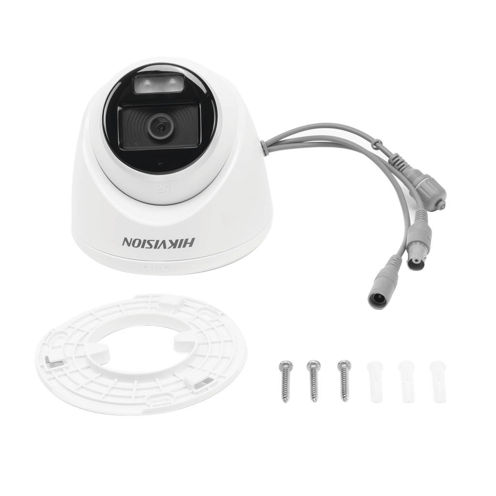 Cámara Domo Turret TURBOHD 3K (5 Megapixel) / Micrófono Integrado / Lente 3.6 mm / Imagen a Color 24/7 (ColorVu) / 40 mts Luz Blanca / Exterior IP67 / dWDR / 4 Tecnologías SKU: DS-2CE72KF0T-FS