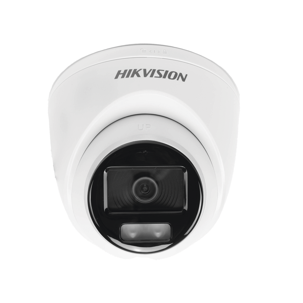 Cámara Domo Turret TURBOHD 3K (5 Megapixel) / Micrófono Integrado / Lente 3.6 mm / Imagen a Color 24/7 (ColorVu) / 40 mts Luz Blanca / Exterior IP67 / dWDR / 4 Tecnologías SKU: DS-2CE72KF0T-FS