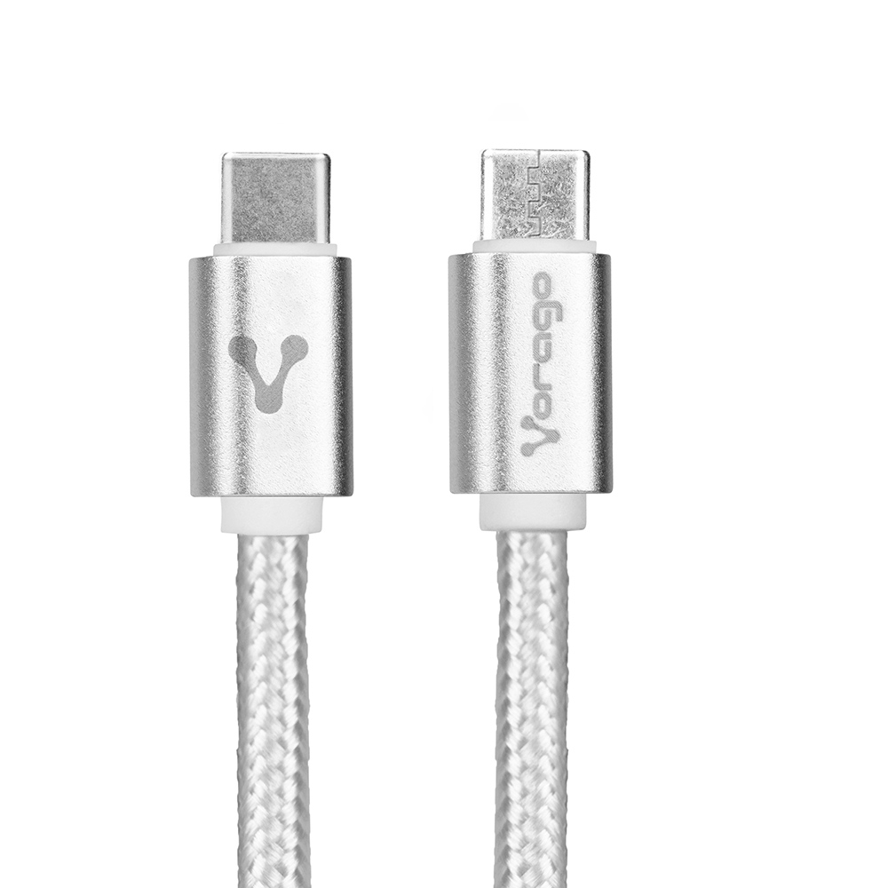 Cable de Carga Rápida Vorago de USB Tipo C a USB Tipo C, Largo de 1m, Color Blanco SKU: CAB-124-WH