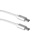 Cable de Carga Rápida Vorago de USB Tipo C a USB Tipo C, Largo de 1m, Color Blanco SKU: CAB-124-WH