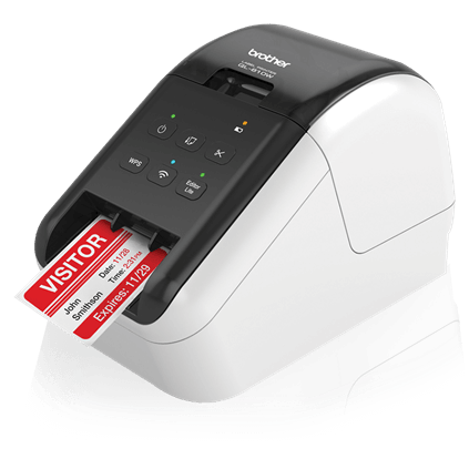 Brother QL800, Impresora de Etiquetas, Térmica Directa, 300 x 600 DPI, USB 2.0, Wifi, Wifi Direct, Blanco/Negro Corte Automático, Hasta 110 Etiquetas por Minuto SKU:  QL-
810W