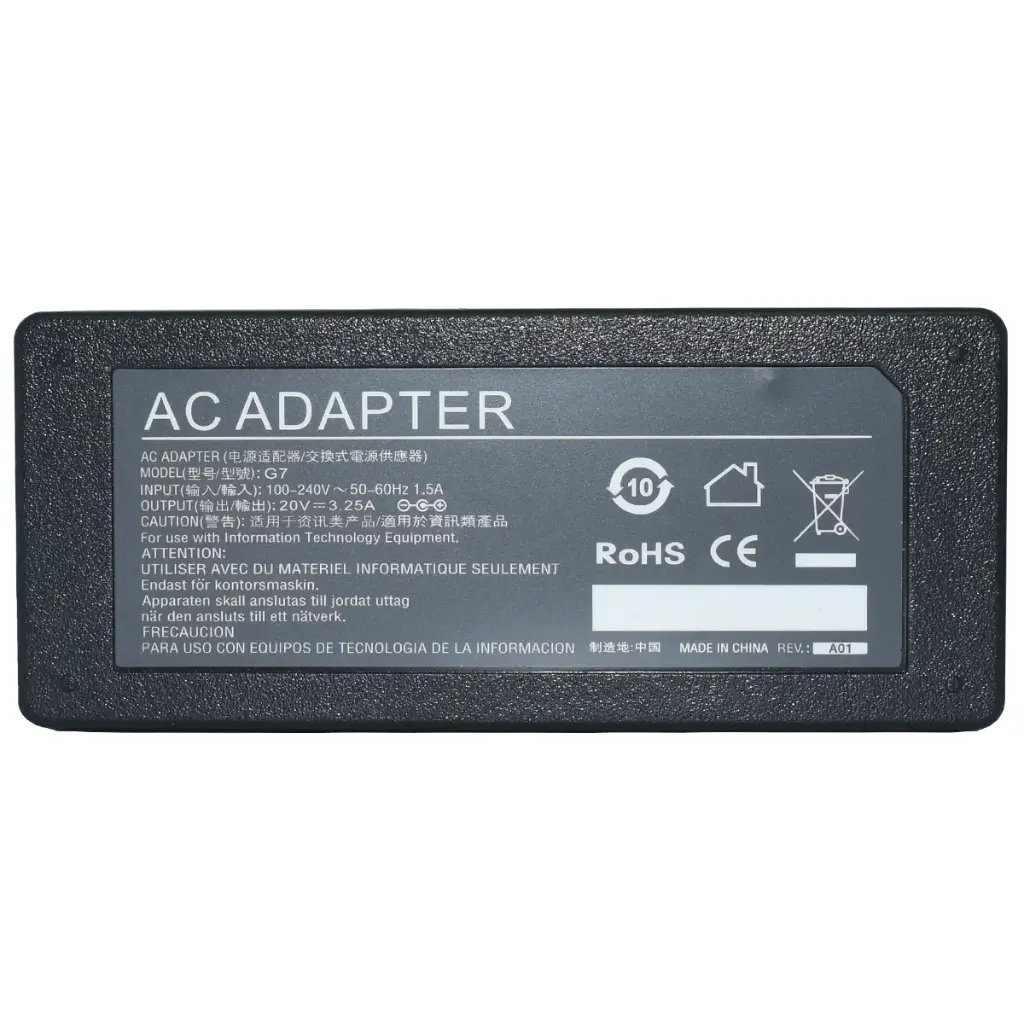 EK-G7 Adaptador de Corriente 65W 20V/3.25A (4.0*1.7) Marca EKO SKU: EK-G7