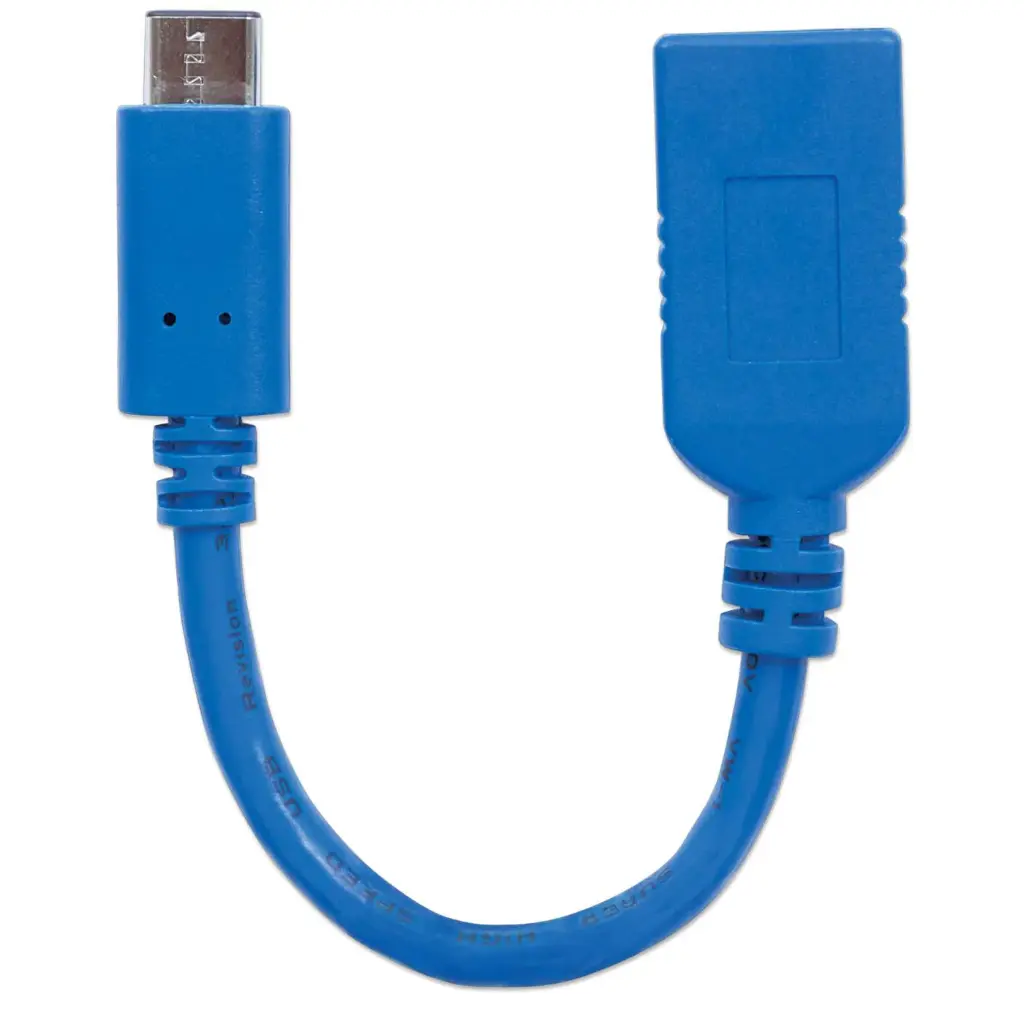 Manhattan Cable USB 3.1 C Macho - USB 3.0 A Hembra, 15cm, 3A, Azul CB-977 SKU: 353540 TIPO C