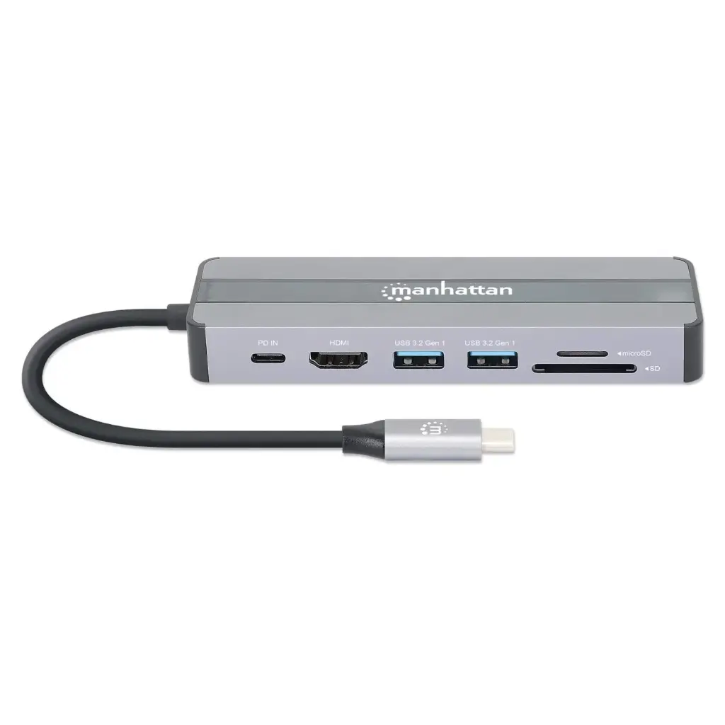 BRobotix Docking Station 5 en 1 USB C, 2x USB 3.0, 1x HDMI, 1x RJ-45, 1x USB C, Plata SKU: 6000694 (copia)