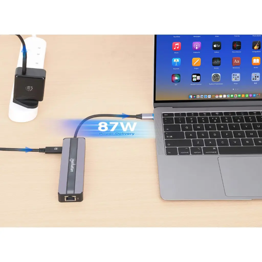 BRobotix Docking Station 5 en 1 USB C, 2x USB 3.0, 1x HDMI, 1x RJ-45, 1x USB C, Plata SKU: 6000694 (copia)