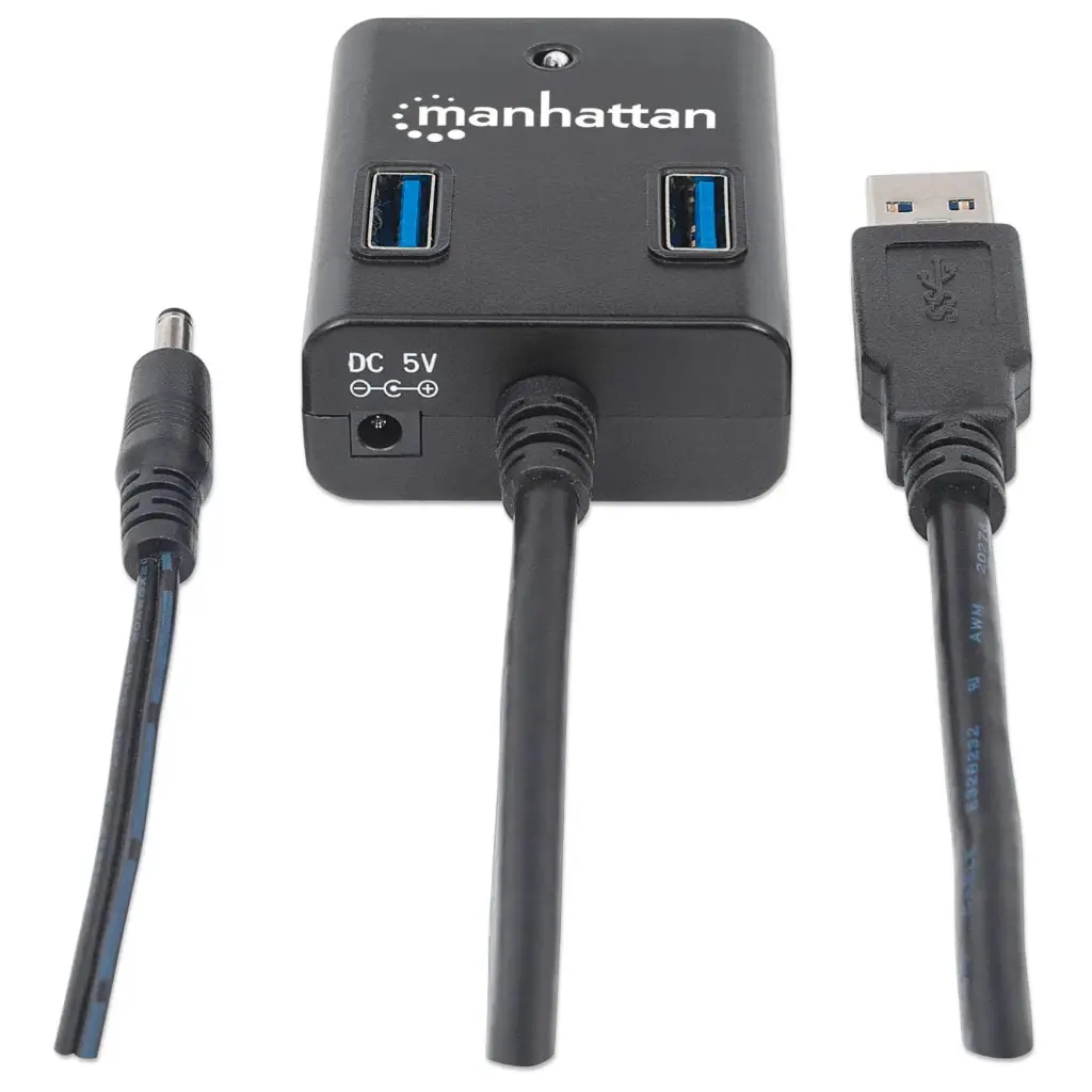 Manhattan Hub USB A 3.0 de Supervelocidad, 4 Puertos, 5000 Mbit/s, con Fuente AC-4576 SKU: 162302