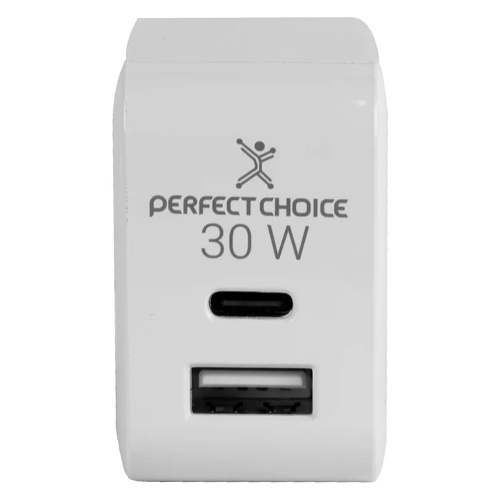 Perfect Choice Cargador de Pared, 30W, 1x USB-A/USB-C, Blanco SKU: PC-240426