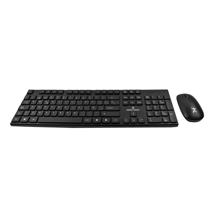 Kit de Teclado y Mouse Perfect Choice Dust, Inalámbrico, USB, Negro (Español) Antiderrames KB-1015 SKU: PC-201281
