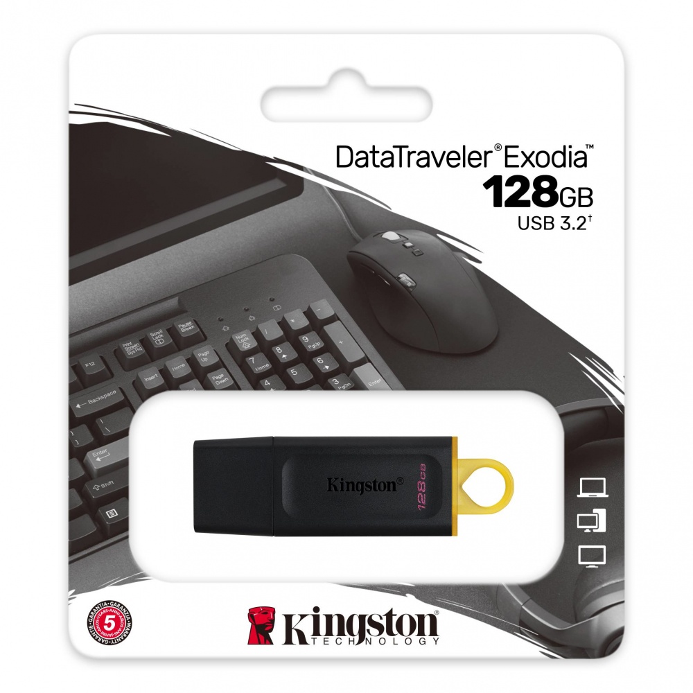 Memoria USB Kingston DataTraveler Exodia, 128GB, USB A, Negro RAM-3536 SKU: DTX/128GB