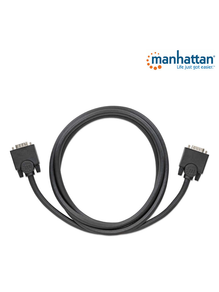 Manhattan Cable para Monitor SVGA 5mm, VGA (D-Sub) Macho - VGA (D-Sub) Macho, 1.8 Metros, Negro CB-237 SKU: 371315