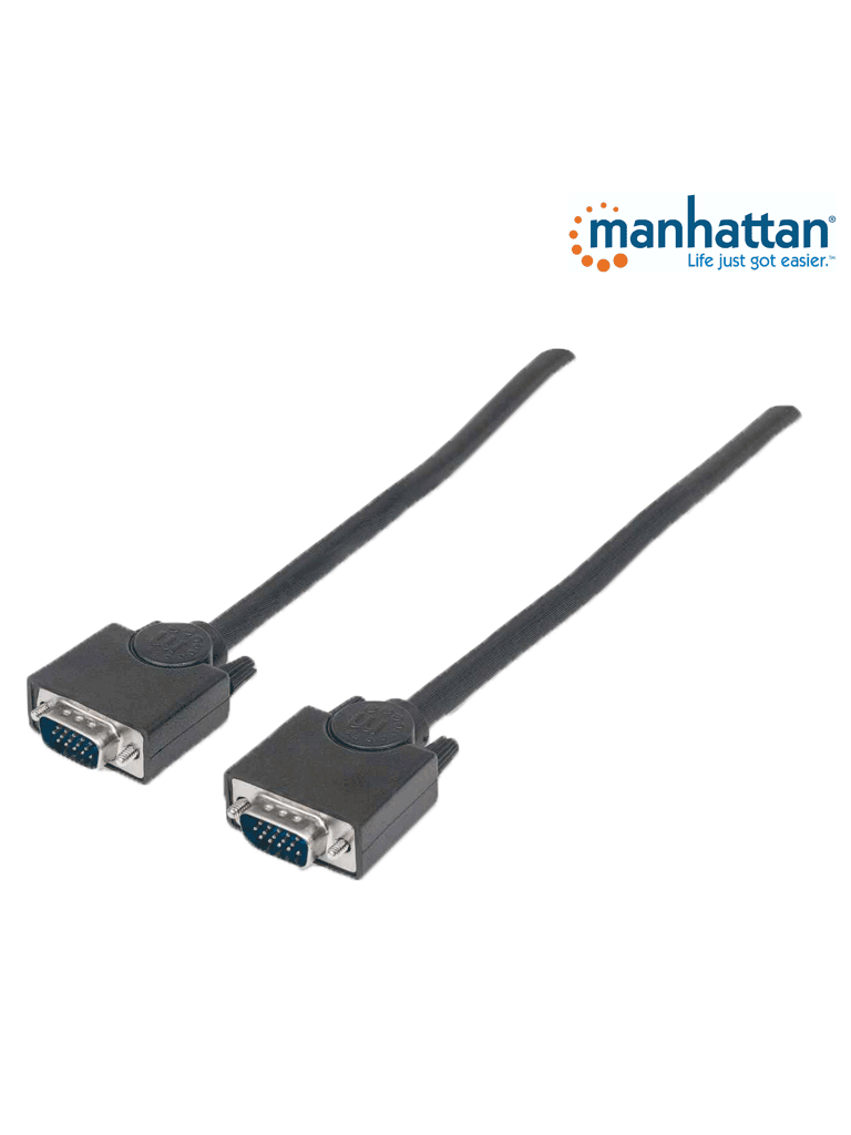 Manhattan Cable para Monitor SVGA 5mm, VGA (D-Sub) Macho - VGA (D-Sub) Macho, 1.8 Metros, Negro CB-237 SKU: 371315