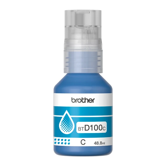 BTD100C Cian Original Bote de Tinta Brother DCPT230, DCPT236, DCPT430DW, DCPT436W, DCPT530DW, DCPT730DW, MFCT830DW, MFCT930DW 7,500 Pag. 48.8ml CN-5015 SKU: BTD100C