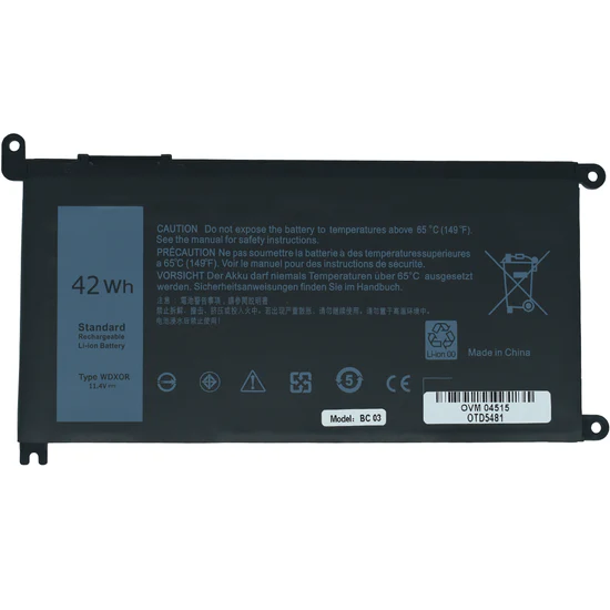 OTD5481 Bateria 3 Celdas para DELL INSPIRON 13 5378 5368 , WDX0R en color Negro marca Ovaltech SKU: OTD5481