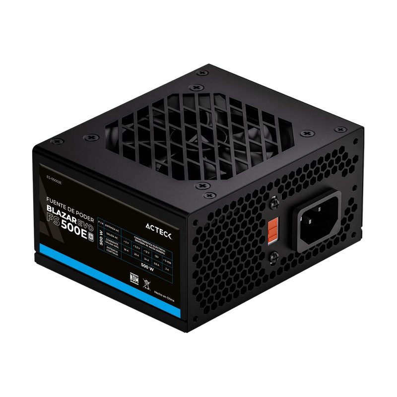 Fuente de Poder SLIM Acteck BLAZAR EVO FS500E Non 80 PLUS, 20+4 pin SFX, 120mm, 500W CSP-575 SKU: ES-05002E