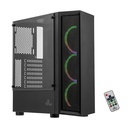 Gabinete Yeyian Ventle Master con Ventana, Midi-Tower, Micro ATX/ATX, USB 2.0/3.0, sin Fuente, Negro ― incluye 3 Ventiladores ARGB SKU: YCH-ATAB-01BK