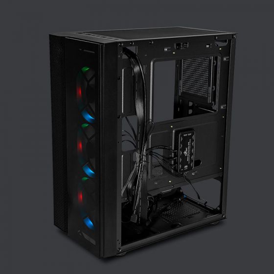 Gabinete Yeyian Rapture 2500, Midi Tower, ATX/Micro ATX/Mini-ATX, USB 2.0/3.0, sin Fuente, Negro SKU: YCH-7S3V-01BK