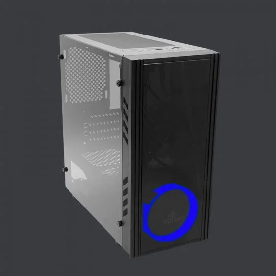Gabinete Yeyian Kalt 1101 con Ventana LED Azul, Midi-Tower, Micro-ATX, USB 3.1, sin Fuente, Negro SKU: YNH-K1101