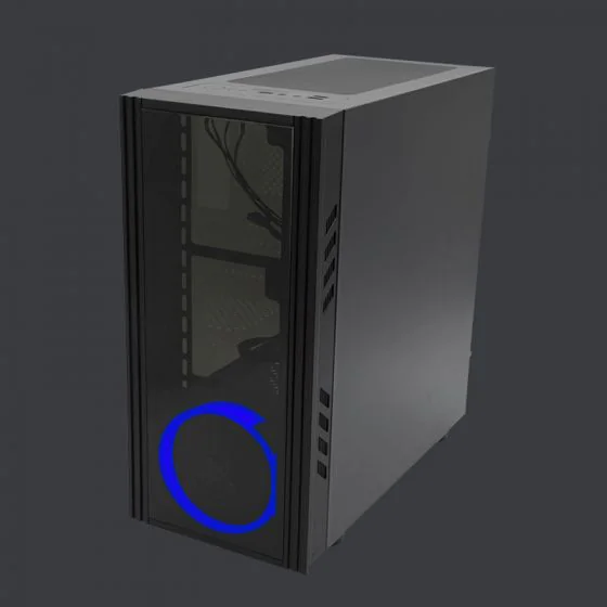 Gabinete Yeyian Kalt 1101 con Ventana LED Azul, Midi-Tower, Micro-ATX, USB 3.1, sin Fuente, Negro SKU: YNH-K1101