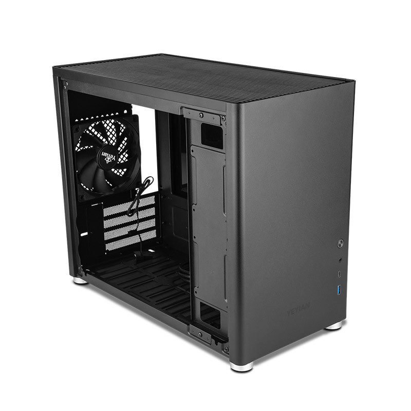 Gabinete Yeyian Hussar con Ventana, Mini Tower, Micro-ATX/Mini-ITX, USB 3.2, sin Fuente, 1 Ventilador RGB Instalado, Negro SKU: YCM-ATXAW-01