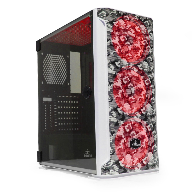 Gabinete Yeyian Hollow 2500 con Ventana RGB, Midi-Tower, ATX/EATX/ITX/Micro ATX, USB 3.0, sin Fuente, Negro/Blanco SKU: YGH-49704