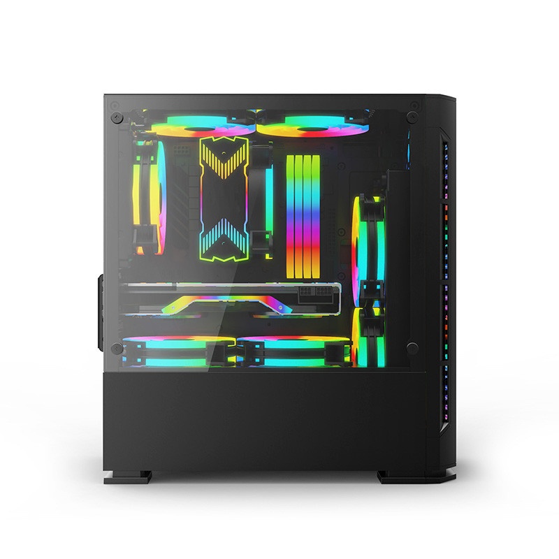 Gabinete Yeyian Haizen 2500 con Ventana, Midi-Tower, Micro ATX/Mini-ATX, USB 3.0, sin Fuente, 3 Ventiladores ARGB Instalados, Negro SKU: YCH-041520