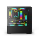 Gabinete Yeyian Haizen 2500 con Ventana, Midi-Tower, Micro ATX/Mini-ATX, USB 3.0, sin Fuente, 3 Ventiladores ARGB Instalados, Negro SKU: YCH-041520