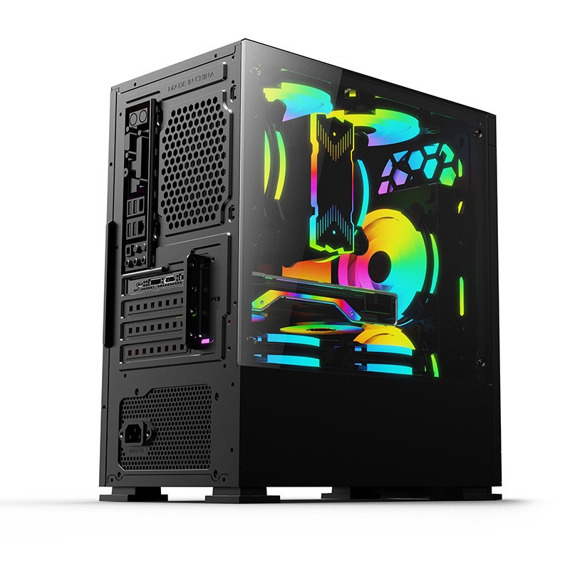 Gabinete Yeyian Haizen 2500 con Ventana, Midi-Tower, Micro ATX/Mini-ATX, USB 3.0, sin Fuente, 3 Ventiladores ARGB Instalados, Negro SKU: YCH-041520