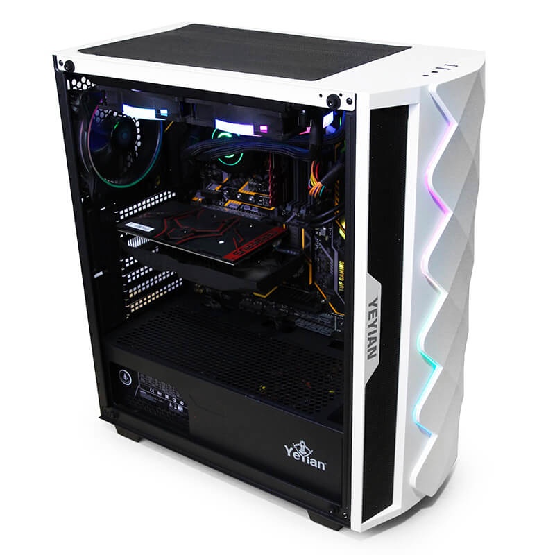 Gabinete Yeyian ABYSS 2500 con Ventana RGB, Midi-Tower, ATX/EATX/ITX/Micro ATX, USB 3.0, sin Fuente, Negro/Blanco SKU: YGA-49702