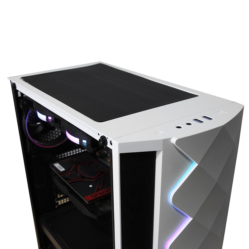 Gabinete Yeyian ABYSS 2500 con Ventana RGB, Midi-Tower, ATX/EATX/ITX/Micro ATX, USB 3.0, sin Fuente, Negro/Blanco SKU: YGA-49702