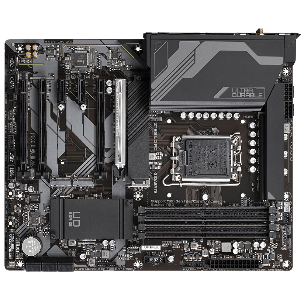 Tarjeta Madre Gigabyte Z790 UD AC, S-1700, Intel Z790, HDMI, DisplayPort, 4 x DIMM, Max. 256GB, DDR5 7600Mhz para Intel Motherboard, ATX, Sop. Gen. 12va, 13va, 14va. SKU: Z790 UD AC