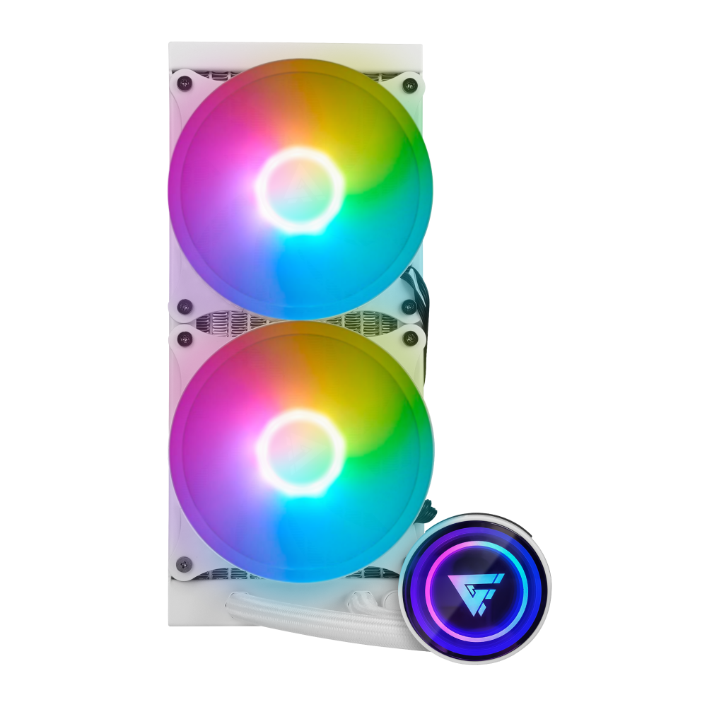 Game Factor LQG601 Enfriamiento Líquido para CPU, 2x 120mm, hasta 2550RPM, Blanco SKU: LQG601-WH