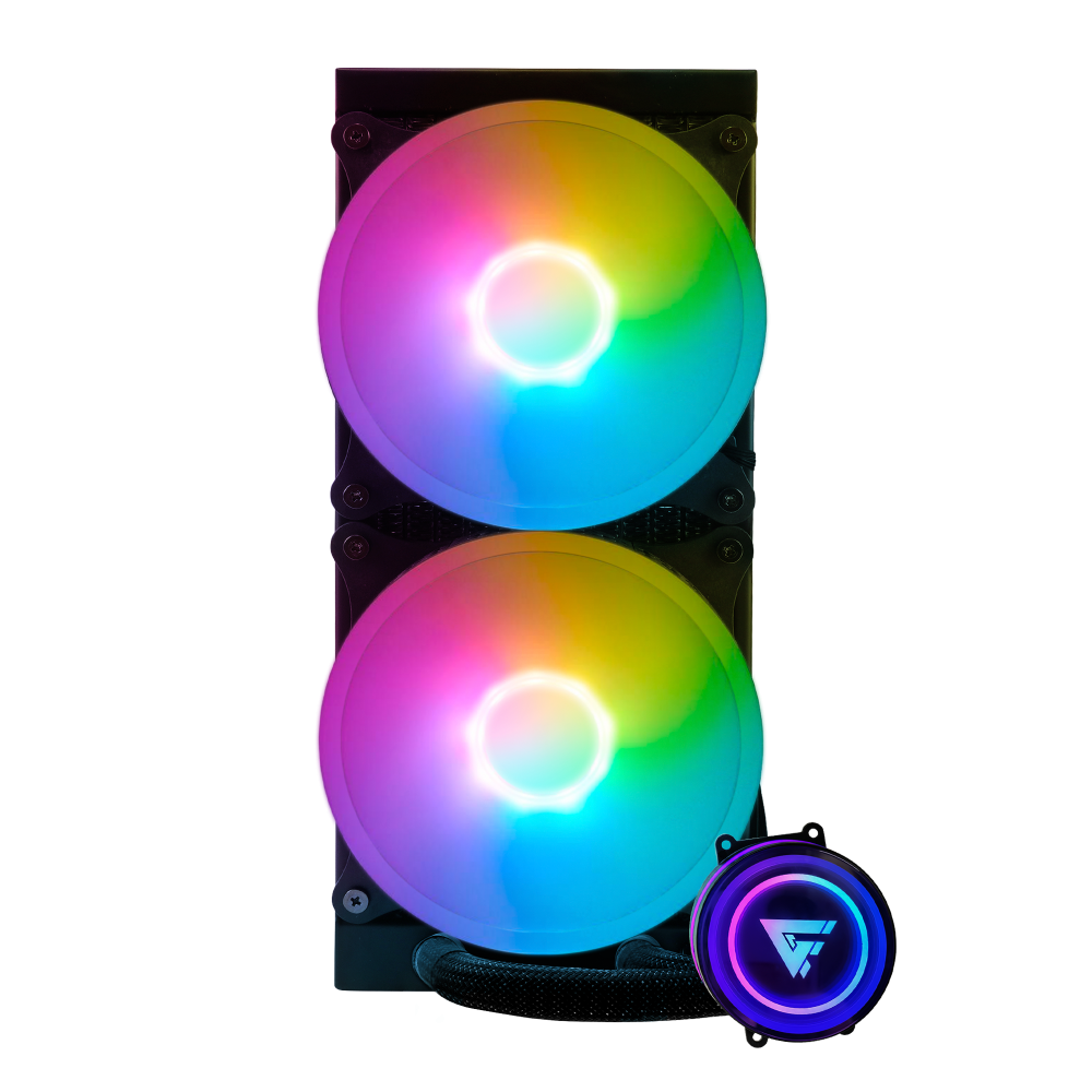 Game Factor LQG601 Enfriamiento Líquido para CPU, 2x 120mm, hasta 2550RPM, Negro SKU: LQG601-BK