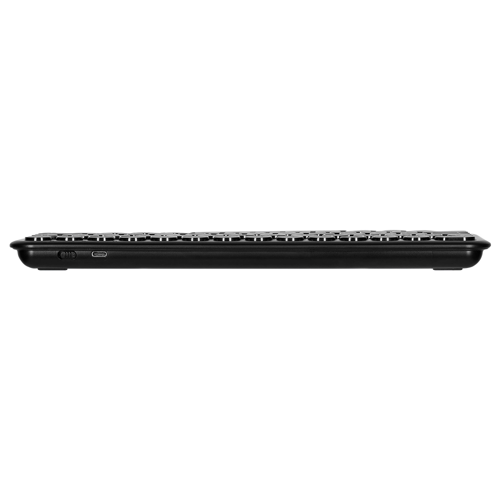 ﻿Teclado Vorago KBW-400, Inalámbrico Recargable, Puerto de Carga Tipo C, Receptor USB, Negro (Español) SKU: KBW-400