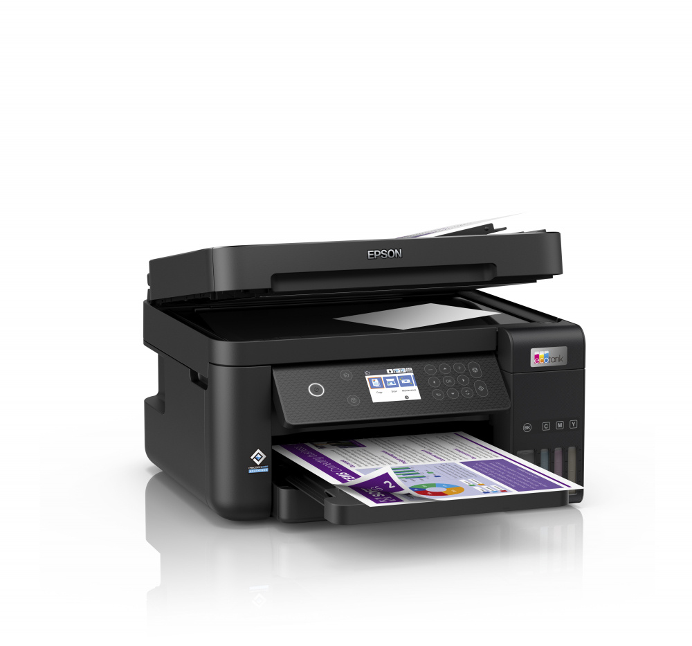 Multifuncional Epson EcoTank L6270, Color, Tinta Continua, Tanque de Tinta, Inalámbrico, Impresora, Copiadora, Escaner, Fax, Duplex, Wifi Direct, Ethernet, 33ppm Negro, 20ppm Color SKU: C11CJ61301