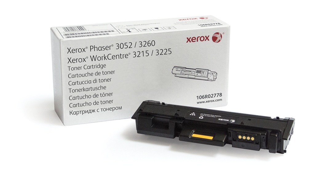 106R02778 Original Negro Toner Xerox Phaser 3052, 3260, WorkCentre 3215, 3225 3,000 Páginas CN-4894 SKU: 106R02778