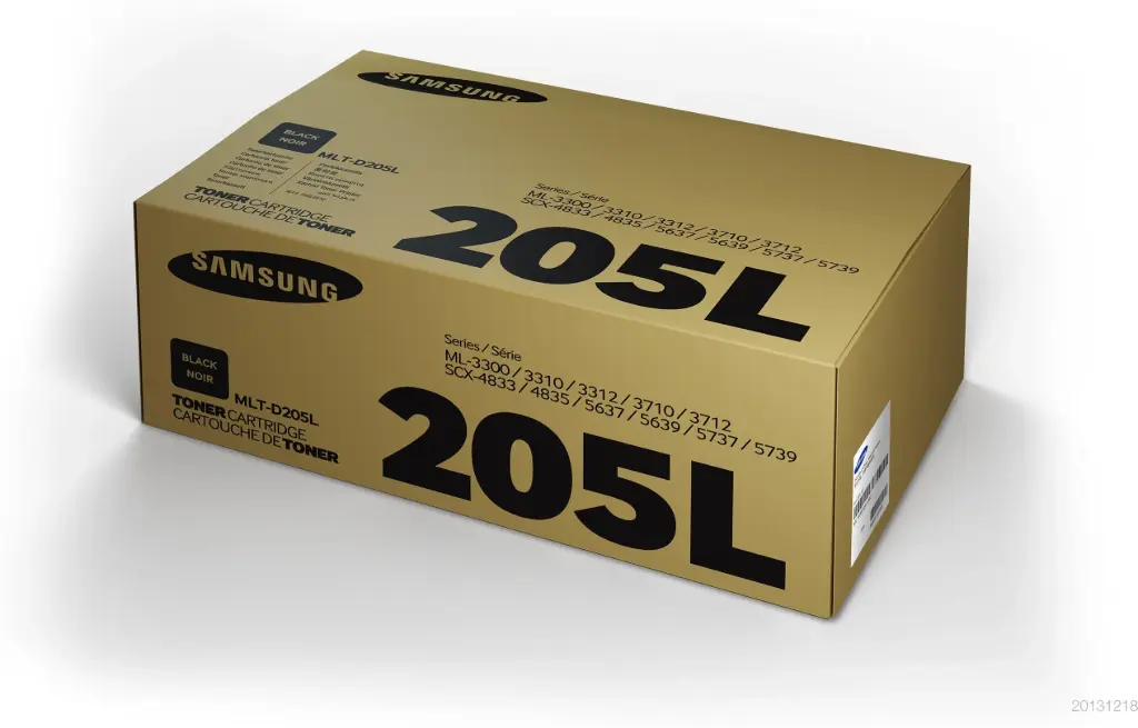 MLT-D205L Original Toner Samsung ML-3300, ML-3310, ML-3312, ML-3710, ML-3712, SCX-4833, SCX-4835, SCX-5637, SCX-5639, SCX-5737, SCX-5739  5,000 Páginas SKU: MLT-D205L/SU968A