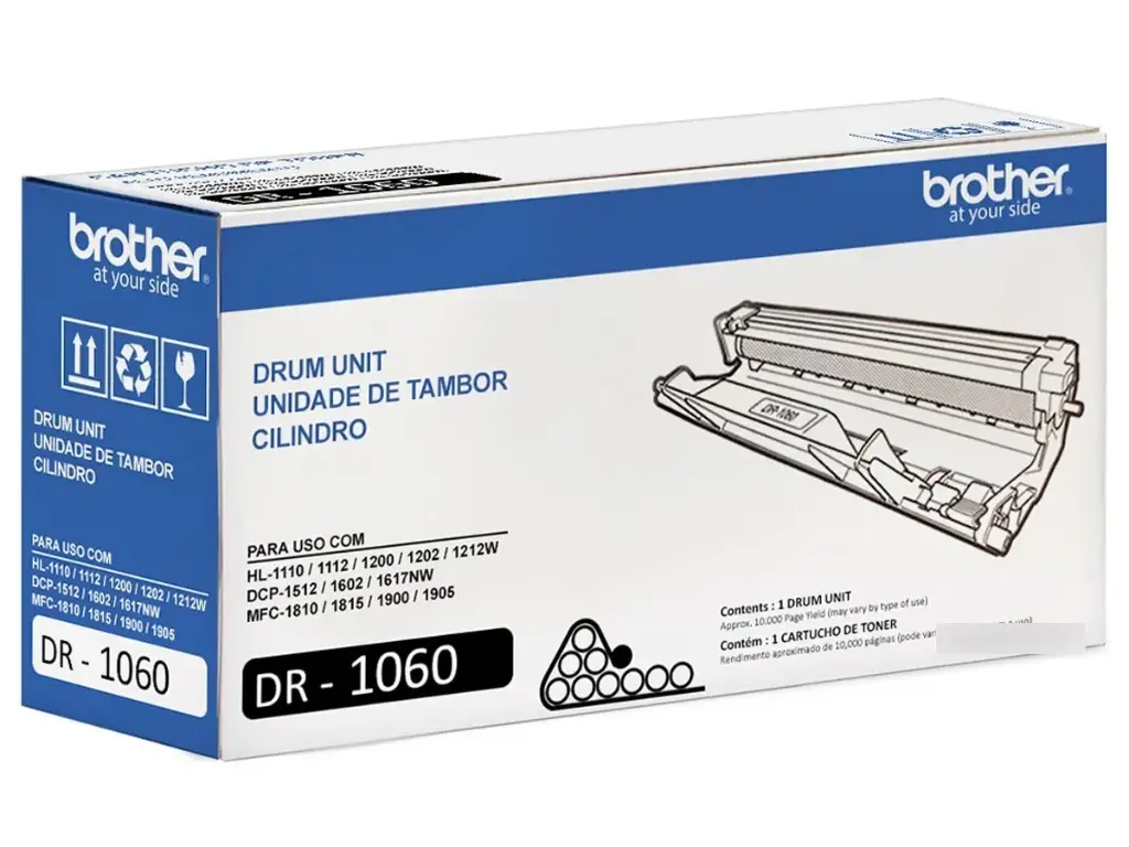 DR1060 Original Unidad de Imagen Drum Brother DR-1060 HL-1110, HL-1112, HL-1200, HL-1202, HL-1212W, DCP-1512, DCP-1617NW, MFC-1810, MFC-1815, MFC-1900, MFC-1905 10,000 Pag. SKU: DR1060