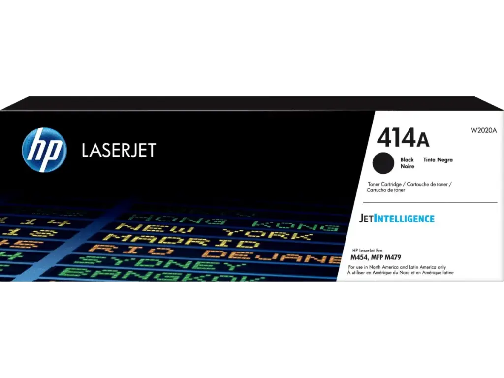 W2020A Negro Original Toner 414A HP LaserJet Pro Pro M454, MFP M479, HP LJ Ent M455, MFP M480 2,100 Páginas SKU: W2020A