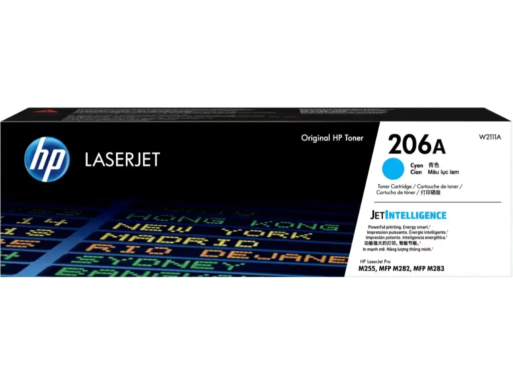 W2111A Cian Original Toner 206A HP LaserJet Pro M255, MFP M282, MFP M283 1,250 Páginas SKU: W2111A