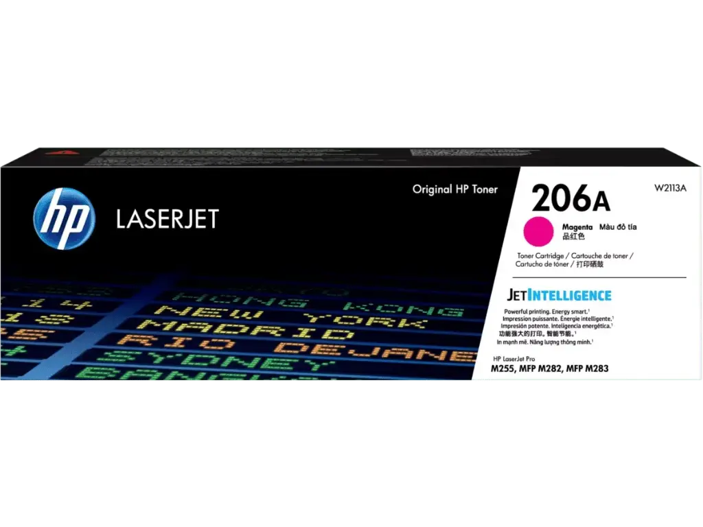 W2113A Magenta Original Toner 206A HP LaserJet Pro M255, MFP M282, MFP M283 1,250 Páginas SKU: W2113A