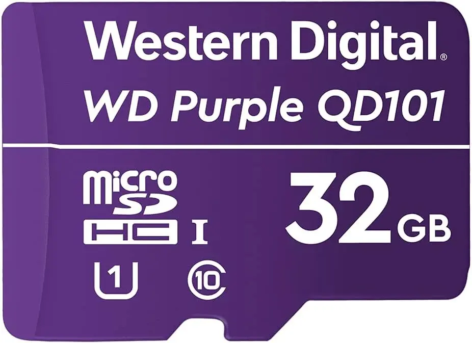 Memoria Flash Western Digital WD Purple SC QD101, 32GB MicroSDHC Clase 10 Para Cámaras IP de Videovigilancia SKU: WDD032G1P0C