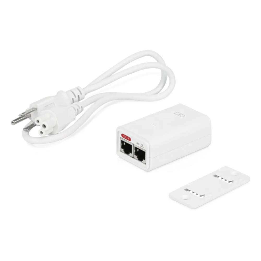 Ubiquiti Networks Adaptador e Inyector de PoE POE-24-7W-G-WH, 1000Mbit/s, 2 Puertos, Ubiquiti Gigabit de 24 VDC, 0.3 A SKU: POE-24-7W-G-WH