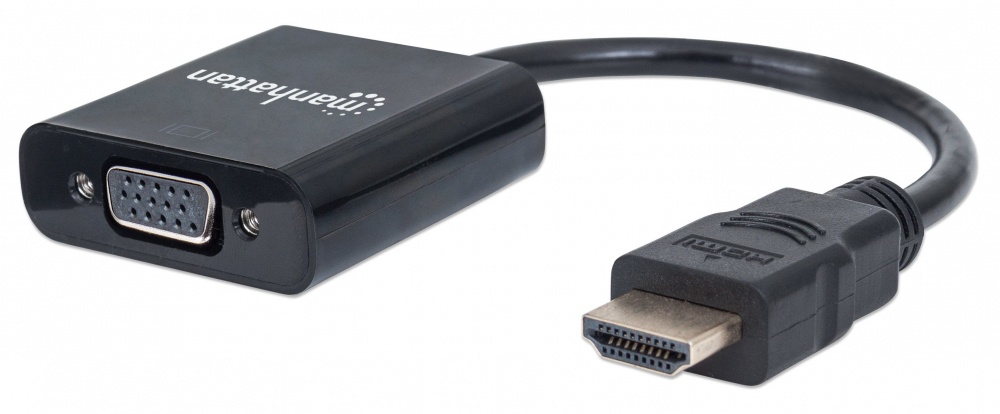 [151436] Manhattan Adaptador HDMI Macho - VGA Hembra, 22cm, Negro AC-5438 SKU: 151436